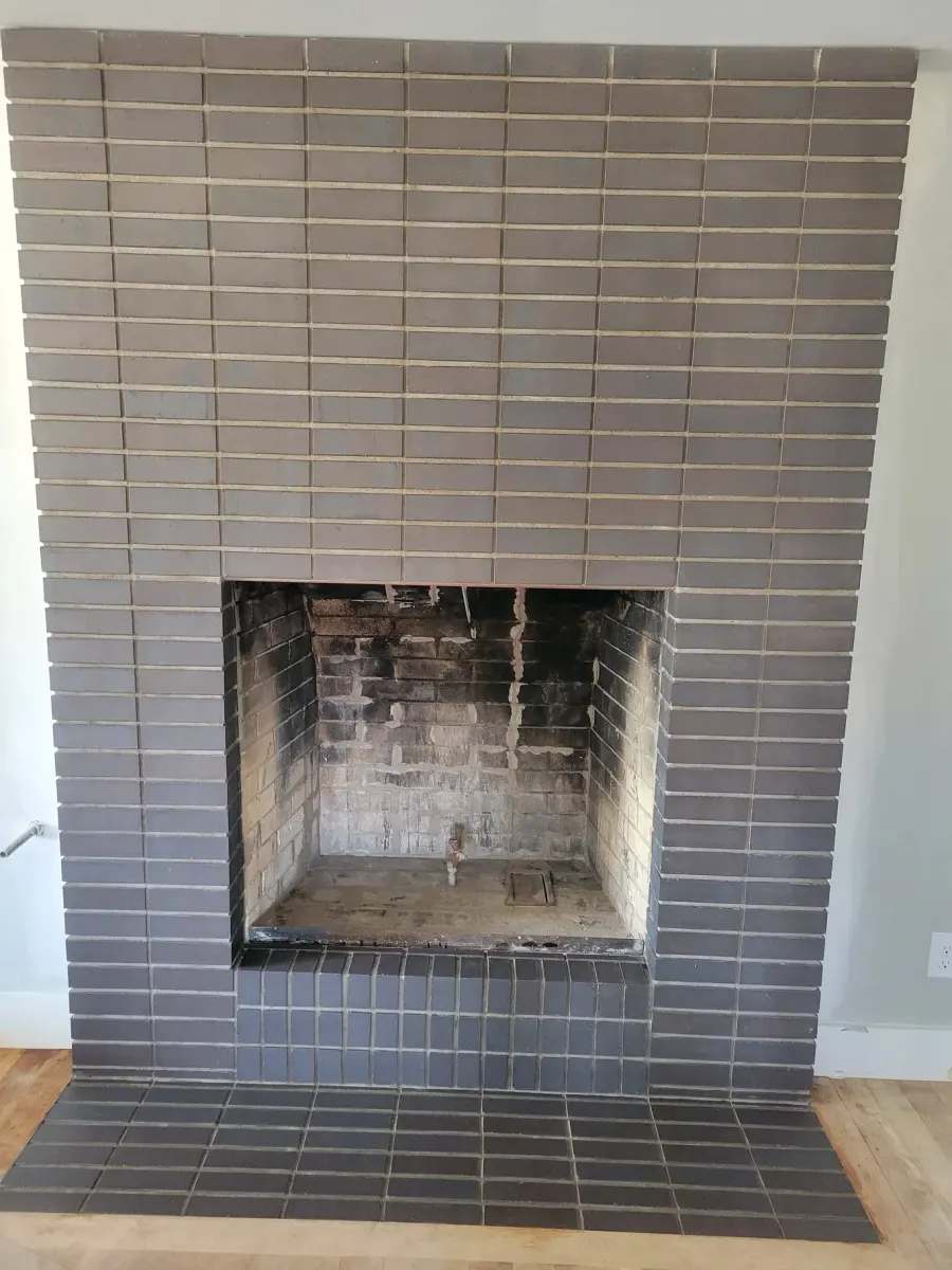 Custom brick fireplace